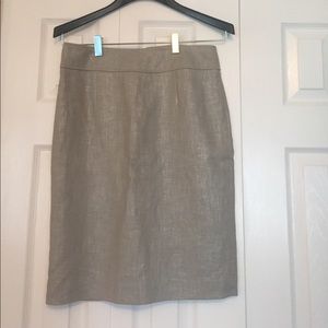 Khaki linen pencil skirt. NWT